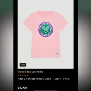Wimbledon Official Girl T-Shirt / pink / size 12-13 Yr (fits women’s size XS/S)